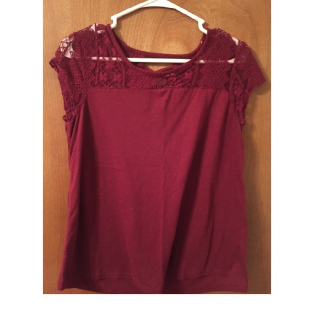 Lace Maroon Top